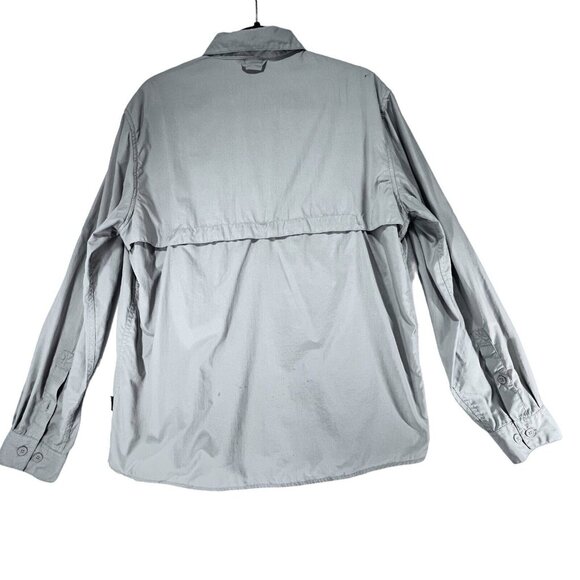 White Sierra Outdoor Shirt Beige Medium Fishing Hiking Vented Rolled Sleeves - Picture 6 of 16